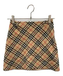 BURBERRY BLUE LABEL（バーバリー ブルー レーベル）の古着「ノヴァチェックミニスカート」｜ベージュ