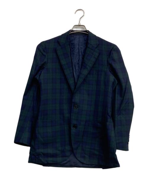 Bottoli（ボットーリ）Bottoli (ボットーリ) チェックテーラードジャケット グリーン×ネイビー サイズ:-の古着・服飾アイテム