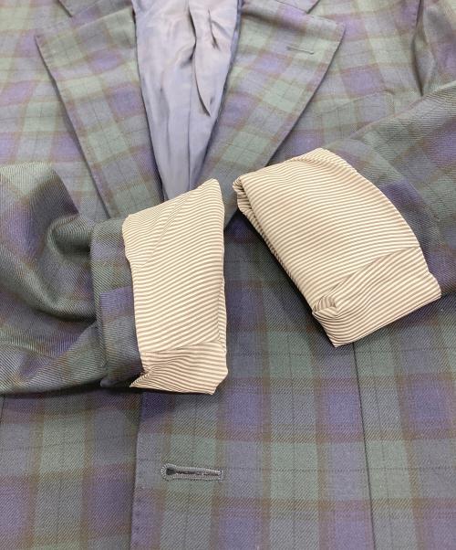 Bottoli（ボットーリ）Bottoli (ボットーリ) チェックテーラードジャケット グリーン×ネイビー サイズ:-の古着・服飾アイテム