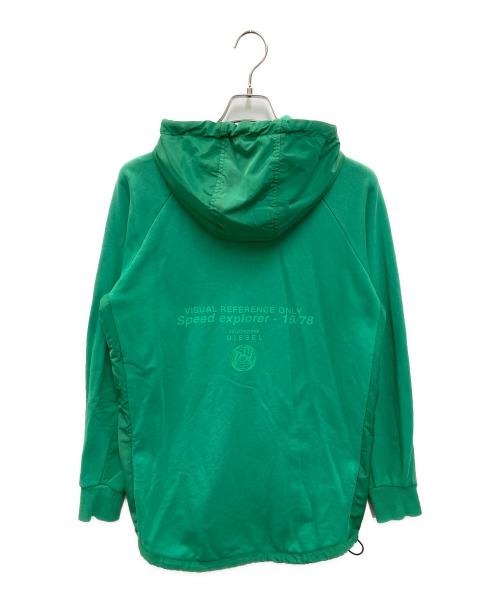 DIESEL（ディーゼル）DIESEL (ディーゼル) 切替ジップパーカー グリーン サイズ:XSの古着・服飾アイテム