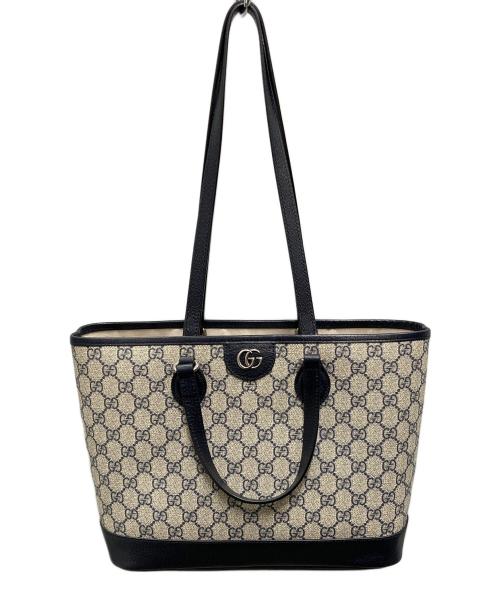 GUCCI（グッチ）GUCCI (グッチ) オフィディアスモールトートバッグ グレー×ネイビーの古着・服飾アイテム