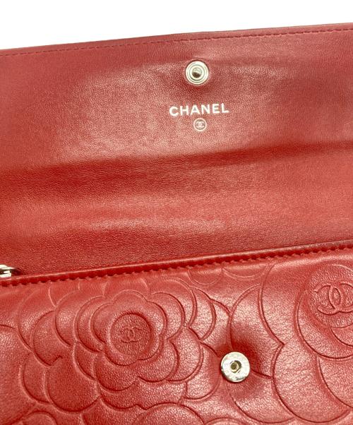 CHANEL（シャネル）CHANEL (シャネル) ココマークレザー長財布 レッドの古着・服飾アイテム