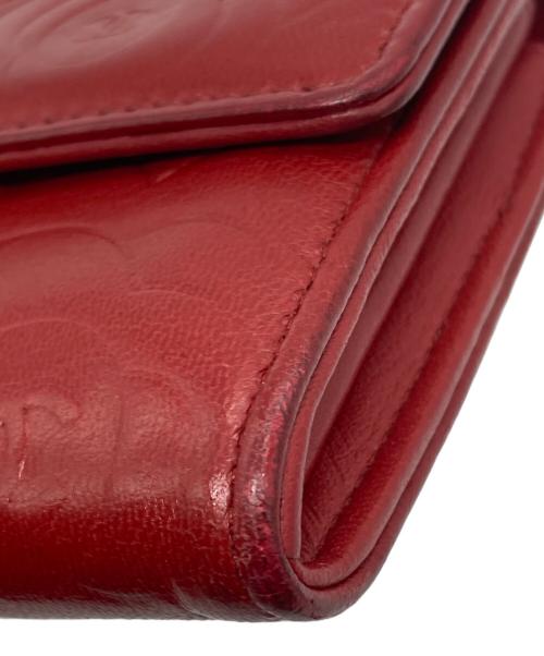 CHANEL（シャネル）CHANEL (シャネル) ココマークレザー長財布 レッドの古着・服飾アイテム