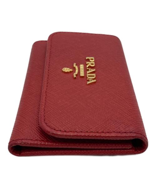 PRADA（プラダ）PRADA (プラダ) サフィアーモ6連キーケース レッドの古着・服飾アイテム