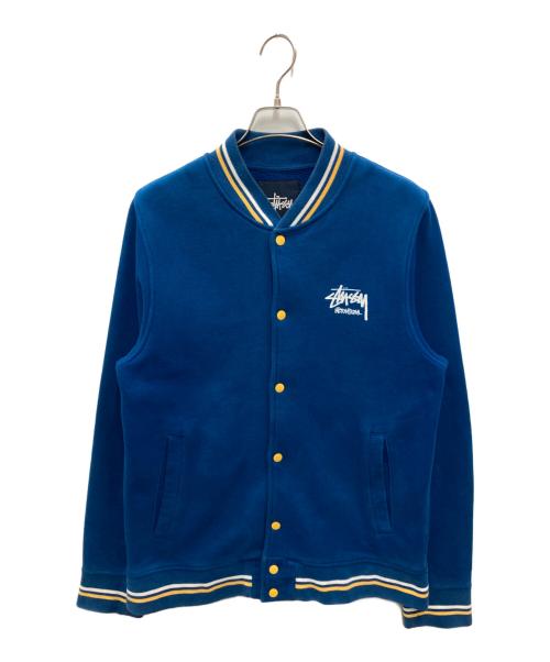 stussy（ステューシー）stussy (ステューシー) スウェットスタジャン ブルー サイズ:Lの古着・服飾アイテム