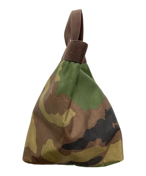 Herve Chapelier（エルベシャプリエ）Herve Chapelier (エルベシャプリエ) 725W カモ柄舟型トートバッグ グリーン×ブラウンの古着・服飾アイテム