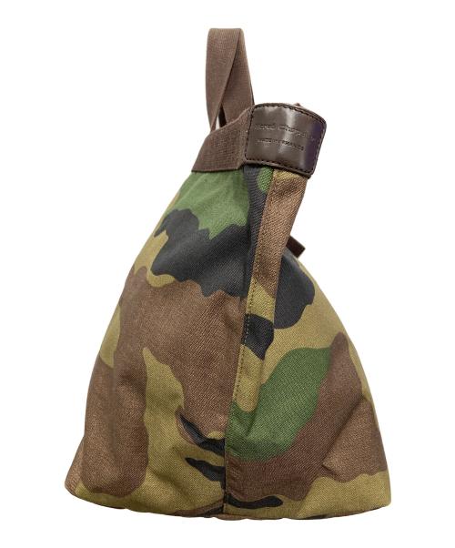Herve Chapelier（エルベシャプリエ）Herve Chapelier (エルベシャプリエ) 725W カモ柄舟型トートバッグ グリーン×ブラウンの古着・服飾アイテム