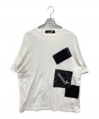 GROUND Yグラウンドワイ）の古着「パッチワークデザインカットソー」｜ホワイト