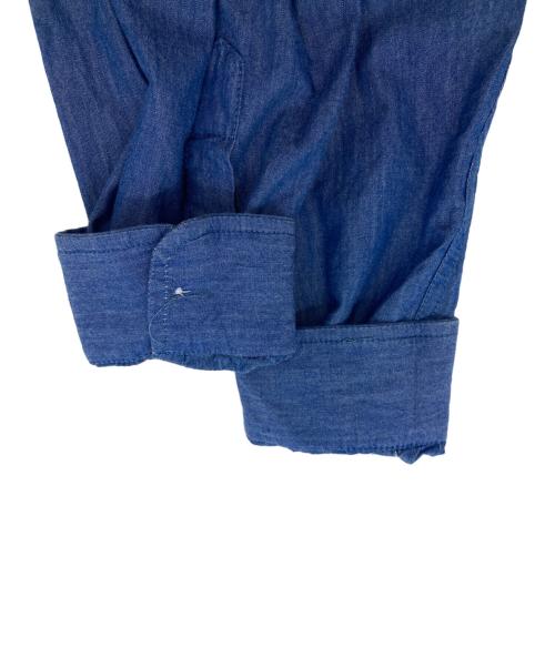 stussy（ステューシー）stussy (ステューシー) ロゴ刺繍ボタンダウンシャツ インディゴ サイズ:Mの古着・服飾アイテム