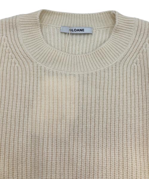SLOANE（スローン）SLOANE (スローン) 7G片畦編み ファインラムズウール×カシミヤ クルーネック アイボリー サイズ:L 未使用品の古着・服飾アイテム