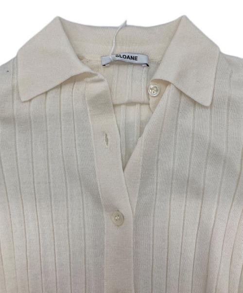 SLOANE（スローン）SLOANE (スローン) 18Gワイドリブポロカーディガン アイボリー サイズ:SIZE 1の古着・服飾アイテム