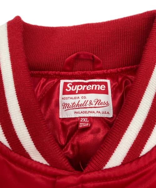 SUPREME（シュプリーム）Supreme (シュプリーム) MITCHELL & NESS (ミッチェルアンドネス) Satin Varsity Jacket レッド サイズ:2XLの古着・服飾アイテム