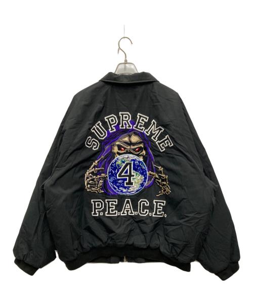 SUPREME（シュプリーム）Supreme (シュプリーム) PEACE EMBROIDERED WORK JACKET ブラック サイズ:XXLの古着・服飾アイテム