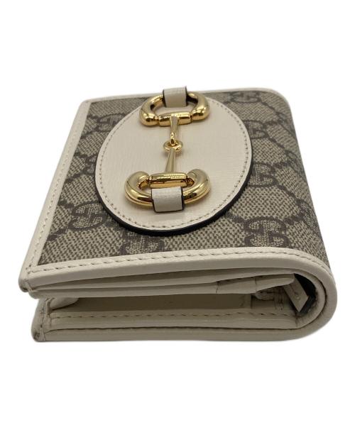 GUCCI（グッチ）GUCCI (グッチ) ホースビット 1955 GGスプリーム ウォレット ベージュの古着・服飾アイテム