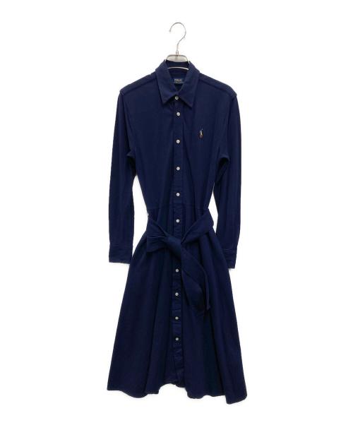 POLO RALPH LAUREN（ポロ・ラルフローレン）POLO RALPH LAUREN (ポロ・ラルフローレン) 鹿の子ポロワンピース ネイビー サイズ:Sの古着・服飾アイテム