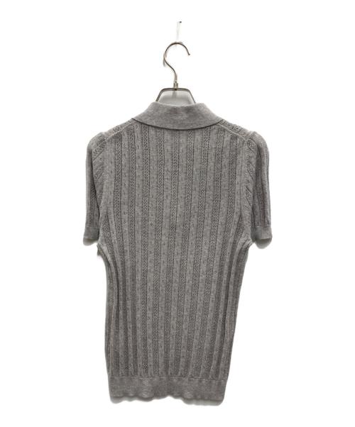 cccmalie（シーマリー）cccmalie (シーマリー) コットンカシミヤ レースポロ襟半袖ニット グレー サイズ:SIZE 38の古着・服飾アイテム