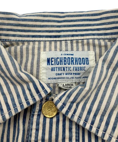 NEIGHBORHOOD（ネイバーフッド）NEIGHBORHOOD (ネイバーフッド) ストライプショップコート ホワイト×ブルー サイズ:XLの古着・服飾アイテム