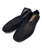 6(ROKU) BEAUTY&YOUTHロク ビューティーアンドユース）の古着「メッシュスリッポン」｜ブラック