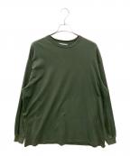 Graphpaperグラフペーパー）の古着「Tri Spun Cotton L/S Oversized Tee」｜グリーン