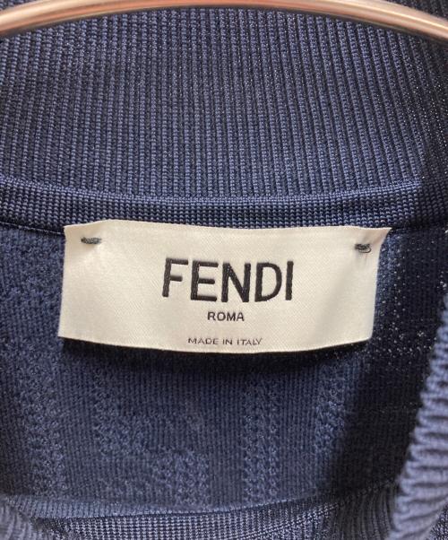 FENDI（フェンディ）FENDI (フェンディ) ズッカ柄 ハイネック長袖ニット ネイビー サイズ:36の古着・服飾アイテム