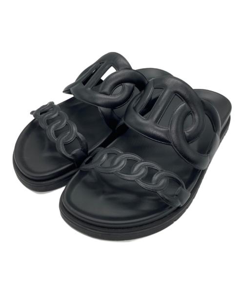 HERMES（エルメス）HERMES (エルメス) エクストラサンダル ブラック サイズ:37の古着・服飾アイテム