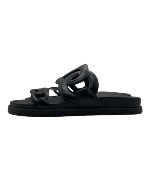 HERMES（エルメス）HERMES (エルメス) エクストラサンダル ブラック サイズ:37の古着・服飾アイテム