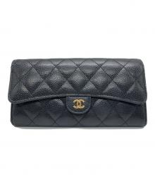 CHANEL（シャネル）の古着「クラシック ロングフラップ ウォレット」｜ブラック