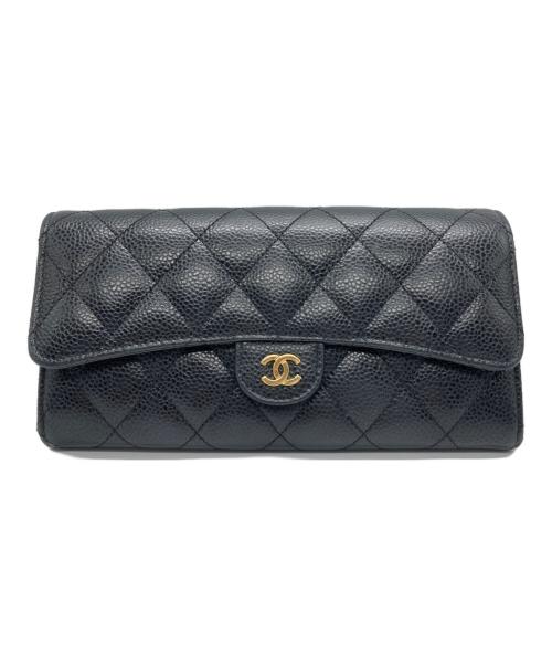 CHANEL（シャネル）CHANEL (シャネル) クラシック ロングフラップ ウォレット ブラックの古着・服飾アイテム