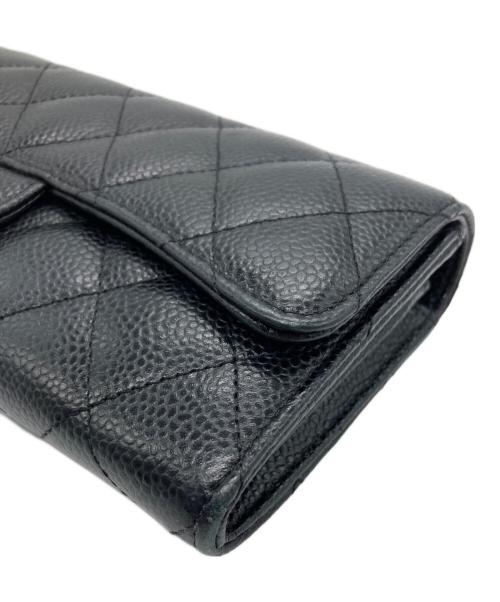 CHANEL（シャネル）CHANEL (シャネル) クラシック ロングフラップ ウォレット ブラックの古着・服飾アイテム
