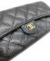 中古・古着 CHANEL (シャネル) クラシック ロングフラップ ウォレット ブラック：80000円