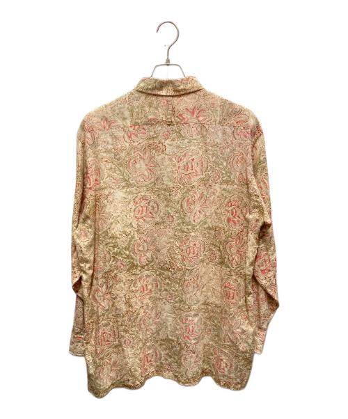 NICENESS（ナイスネス）NICENESS (ナイスネス) ウッドブロックプリントシャツ ベージュ サイズ:Mの古着・服飾アイテム