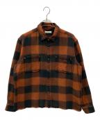 JOURNAL STANDARD relumeジャーナルスタンダード レリューム）の古着「USAコットン フリンジネル バッファローチェックシャツ」｜ブラック×ブラウン