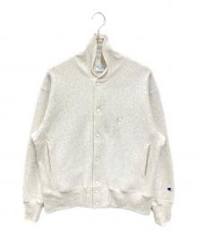 Champion×JOURNAL STANDARD（チャンピオン×ジャーナルスタンダード）の古着「別注エルボーパッチスウェットカーディガン」｜グレー