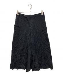 Y's（ワイズ）の古着「ワッシャーシワ加工ポリ スカート」｜ブラック