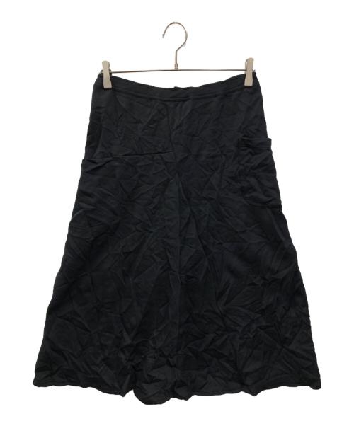 Y's（ワイズ）Y's (ワイズ) ワッシャーシワ加工ポリ スカート ブラック サイズ:2の古着・服飾アイテム