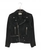 Saint Laurent Parisサンローランパリ）の古着「スエードレザーライダースジャケット」｜ブラック