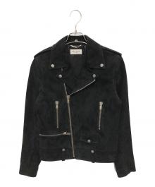 Saint Laurent Paris（サンローランパリ）の古着「スエードレザーライダースジャケット」｜ブラック