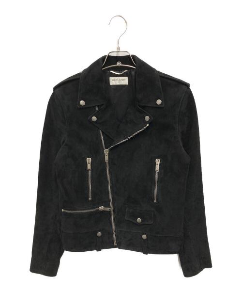 Saint Laurent Paris（サンローランパリ）Saint Laurent Paris (サンローランパリ) スエードレザーライダースジャケット ブラック サイズ:44の古着・服飾アイテム