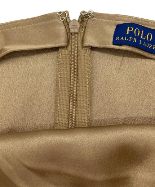POLO RALPH LAUREN（ポロ・ラルフローレン）POLO RALPH LAUREN (ポロ・ラルフローレン) シャーリングサテンスカート ブラウン サイズ:4の古着・服飾アイテム