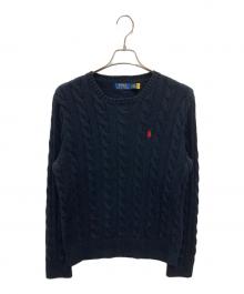 POLO RALPH LAUREN（ポロ・ラルフローレン）の古着「ケーブルニット」｜ネイビー