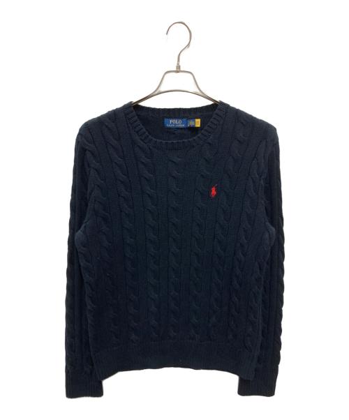 POLO RALPH LAUREN（ポロ・ラルフローレン）POLO RALPH LAUREN (ポロ・ラルフローレン) ケーブルニット ネイビー サイズ:Sの古着・服飾アイテム