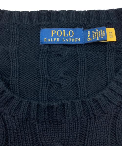 POLO RALPH LAUREN（ポロ・ラルフローレン）POLO RALPH LAUREN (ポロ・ラルフローレン) ケーブルニット ネイビー サイズ:Sの古着・服飾アイテム
