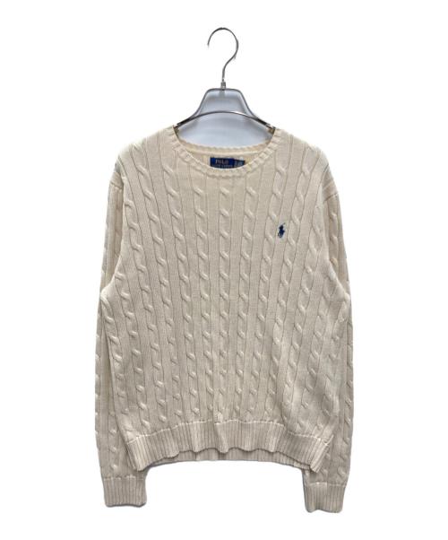POLO RALPH LAUREN（ポロ・ラルフローレン）POLO RALPH LAUREN (ポロ・ラルフローレン) ケーブルニット アイボリー サイズ:XLの古着・服飾アイテム