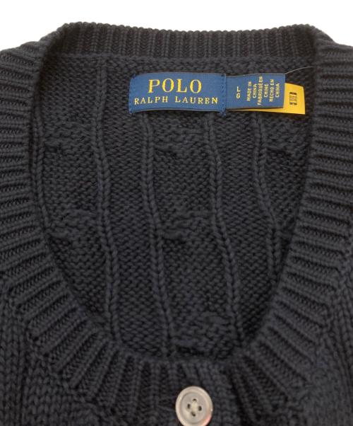 POLO RALPH LAUREN（ポロ・ラルフローレン）POLO RALPH LAUREN (ポロ・ラルフローレン) ケーブルニットカーディガン ネイビー サイズ:L 未使用品の古着・服飾アイテム