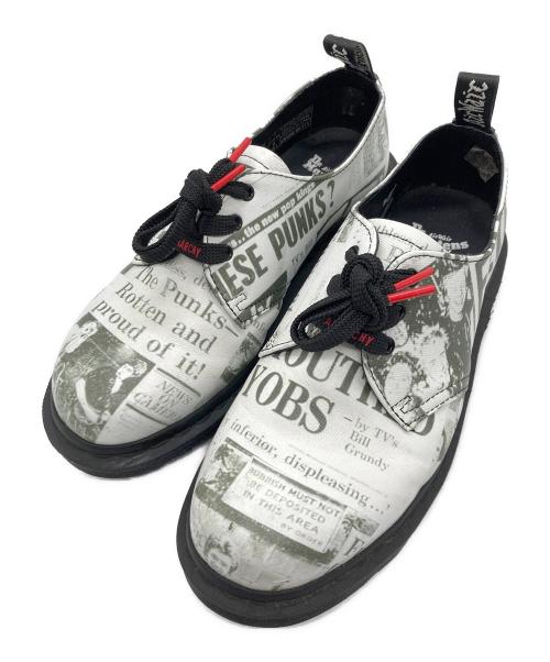Dr.Martens（ドクターマーチン）Dr.Martens (ドクターマーチン) SEX PISTOLS (セックスピストルズ) 3ホールシューズ ブラック×ホワイト サイズ:UK6の古着・服飾アイテム