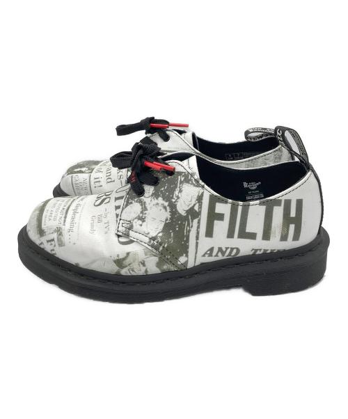 Dr.Martens（ドクターマーチン）Dr.Martens (ドクターマーチン) SEX PISTOLS (セックスピストルズ) 3ホールシューズ ブラック×ホワイト サイズ:UK6の古着・服飾アイテム