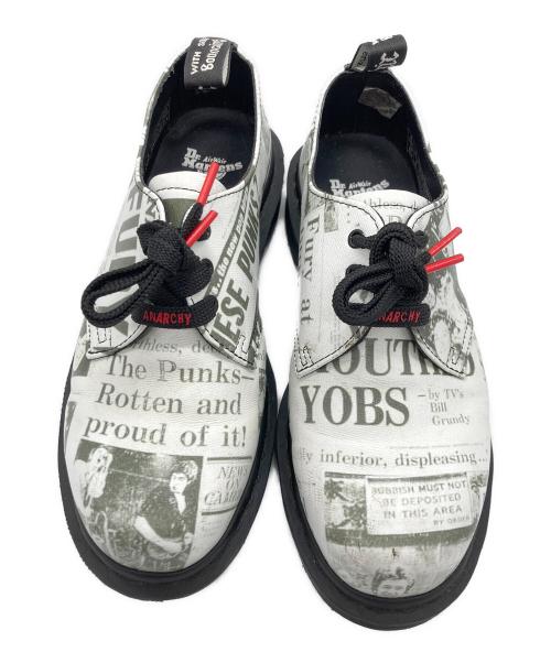 Dr.Martens（ドクターマーチン）Dr.Martens (ドクターマーチン) SEX PISTOLS (セックスピストルズ) 3ホールシューズ ブラック×ホワイト サイズ:UK6の古着・服飾アイテム