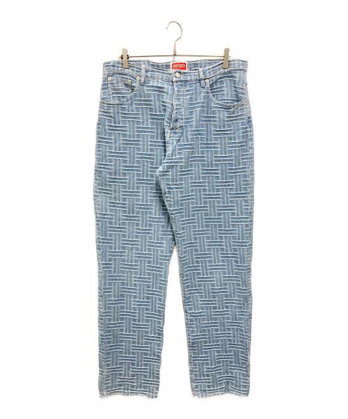 KENZO（ケンゾー）KENZO (ケンゾー) Weave BOTAN ルーズ ジーンズ インディゴ サイズ:33の古着・服飾アイテム