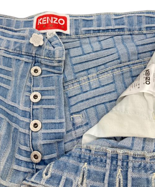 KENZO（ケンゾー）KENZO (ケンゾー) Weave BOTAN ルーズ ジーンズ インディゴ サイズ:33の古着・服飾アイテム