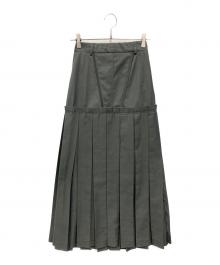 AULA AILA（アウラアイラ）の古着「BOX PLEATS SKIRT」｜グレー